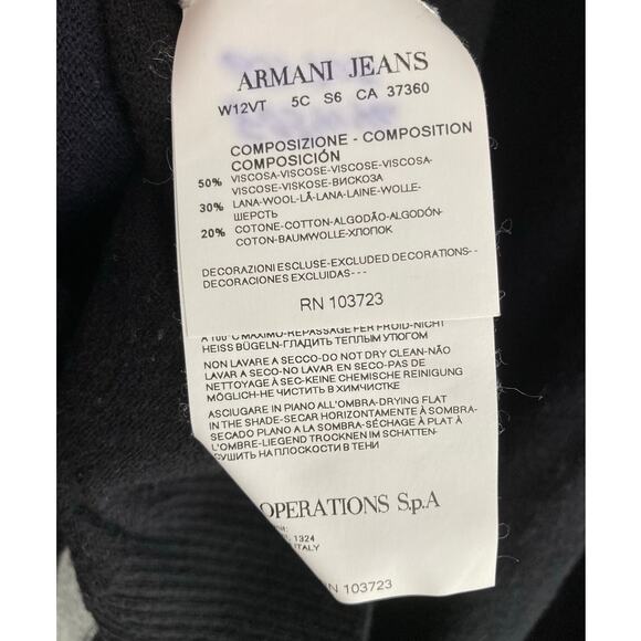 Armani Exchange Junior XL V-neck Navy Gray Color Block Button-up Cardigan - Picture 6 of 6